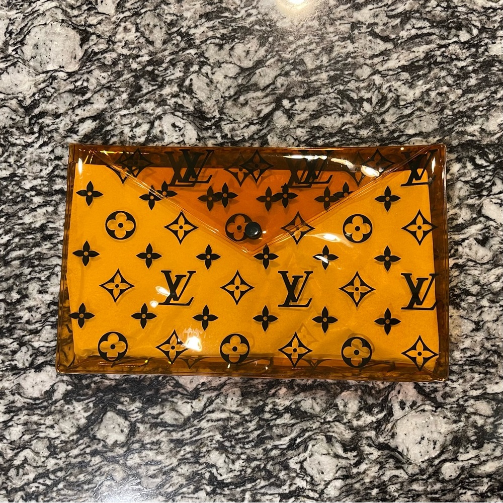 Louis Vuitton Pouch - Transparent PVC Orange & Black - New